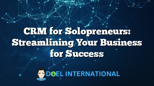 CRM for Solopreneurs: Streamlining Your Business for Success