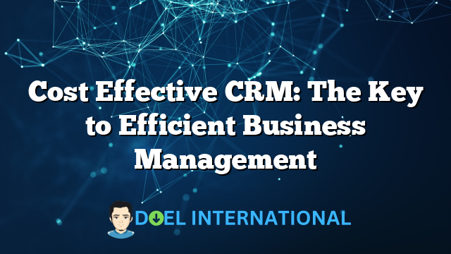 Cost Effective CRM: The Key to Efficient Business Management