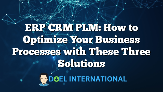 ERP CRM PLM: How to Optimize Your Business Processes with These Three Solutions