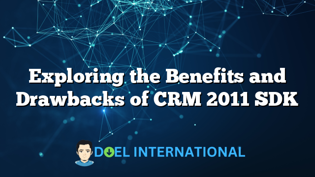 Exploring the Benefits and Drawbacks of CRM 2011 SDK