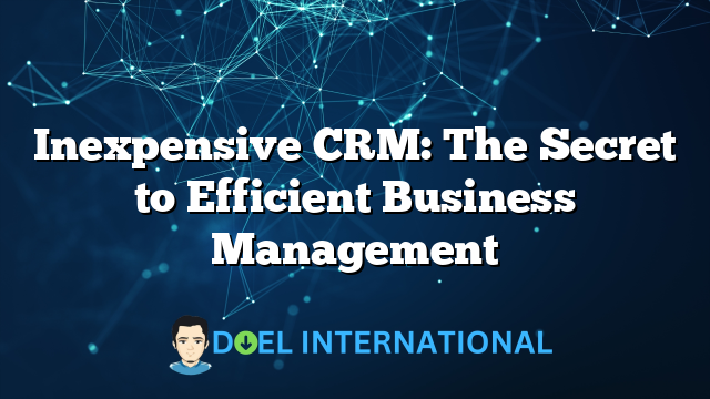 Inexpensive CRM: The Secret to Efficient Business Management