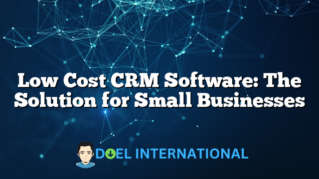 Low Cost CRM Software: The Solution for Small Businesses