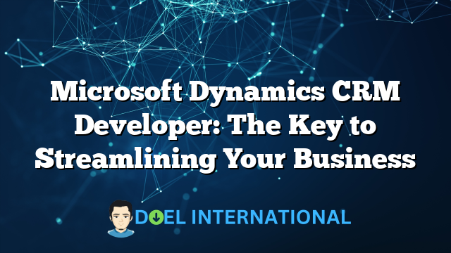 Microsoft Dynamics CRM Developer: The Key to Streamlining Your Business