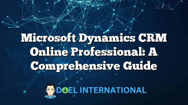 Microsoft Dynamics CRM Online Professional: A Comprehensive Guide