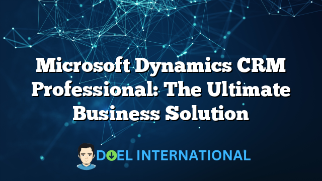 Microsoft Dynamics CRM Professional: The Ultimate Business Solution