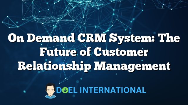 On Demand CRM System: The Future of Customer Relationship Management