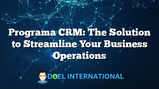 Programa CRM: The Solution to Streamline Your Business Operations