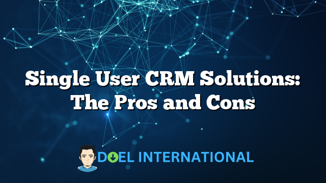 Single User CRM Solutions: The Pros and Cons