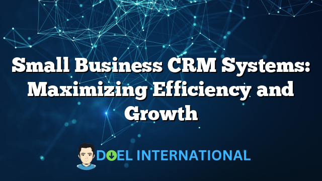 Small Business CRM Systems: Maximizing Efficiency and Growth