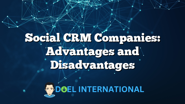 Social CRM Companies: Advantages and Disadvantages