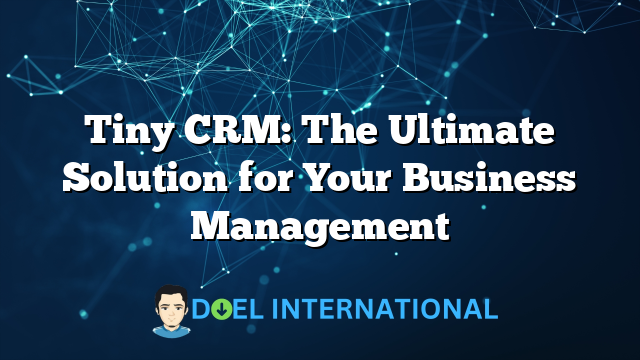 Tiny CRM: The Ultimate Solution for Your Business Management